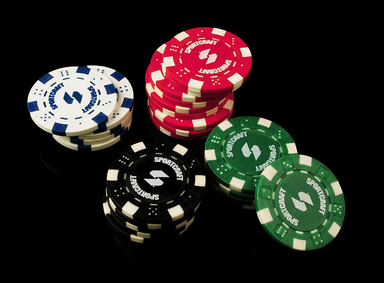 Stacks of poker chips on a table
