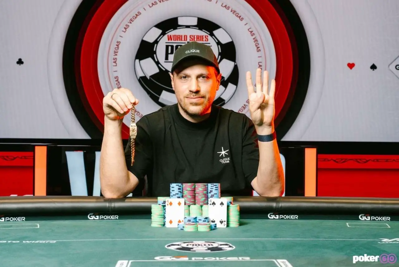Artur Martirosian at the 2026 WSOP after winning his fourth bracelet.
