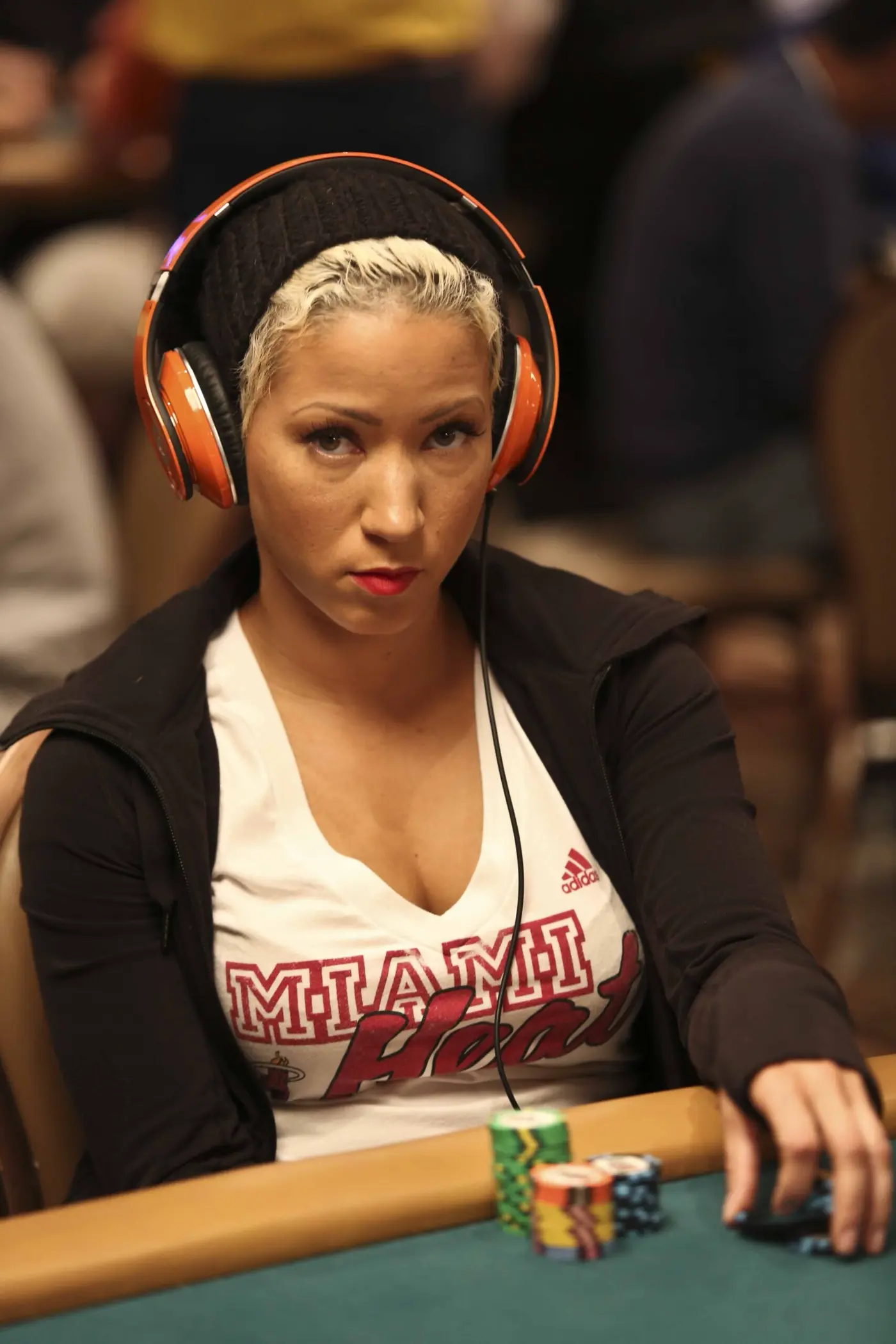 Ebony Kenney at a poker tournament.